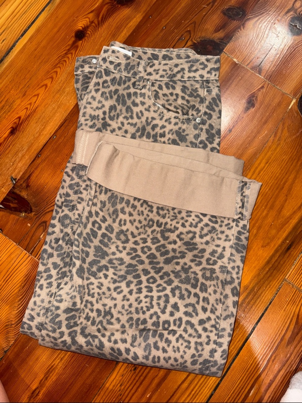 Z Supply Leopard Print Skinny Jeans in Taupe and Black